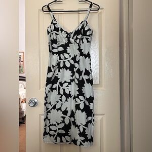 Old Navy Black and White Floral Midi Dress